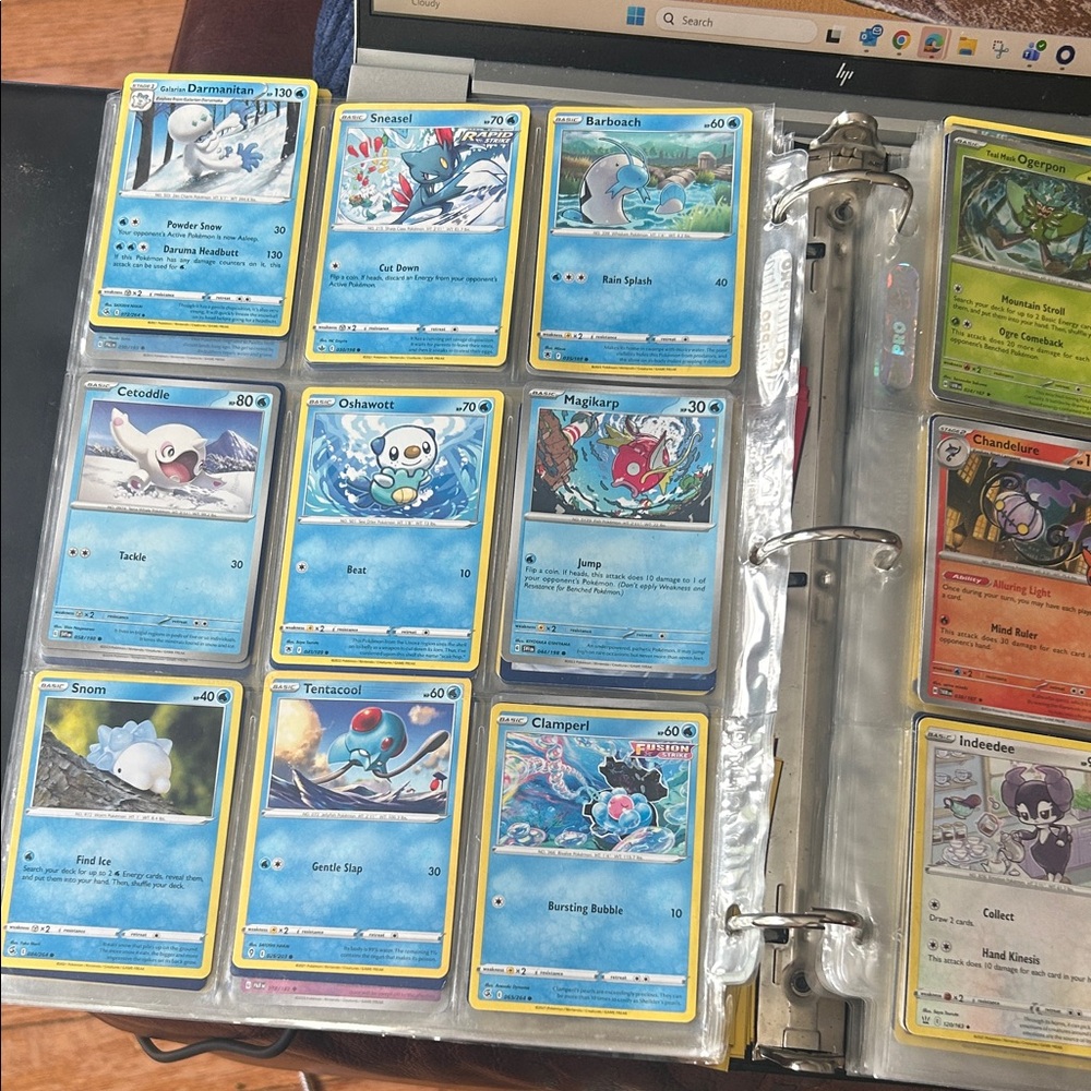Lot of Blue Water-Type Pokémon Cards - Binder Pages